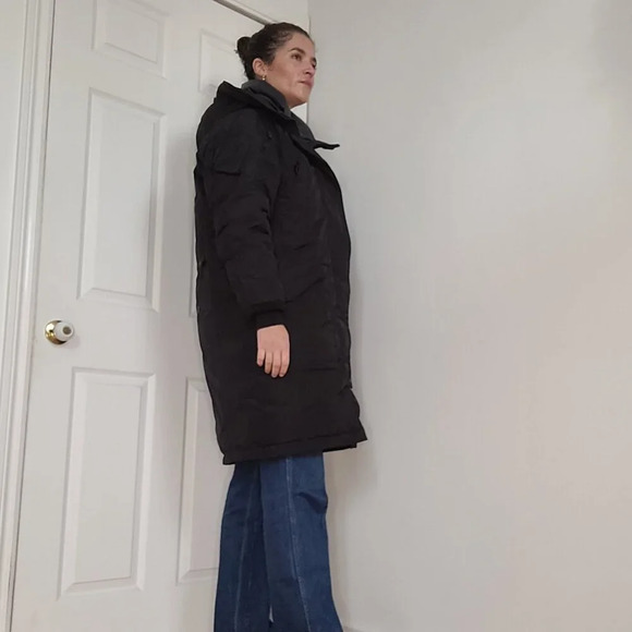 Kanuk black long winter coat with hood - Picture 3 of 9